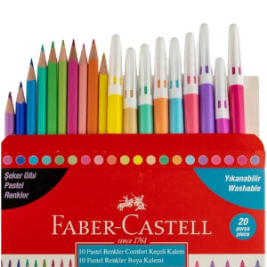 Faber-Castell Yıkanabilir Pastel Renkler Hayal Gücü Seti 20’li 