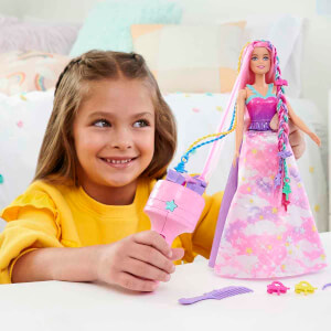 Barbie Dreamtopia Örgü Saçlı Bebek ve Aksesuarları Oyun Seti JCW55