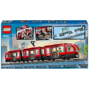 LEGO City Şehir Merkezi Tramvay İstasyonu 60423 - 7 Yaş ve Üzeri Oyuncak Tren ve Araç Meraklıları için Yaratıcı Oyuncak Yapım Seti (811 Parça)