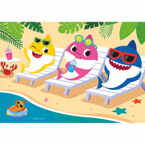 60 Parça Boyamalı Puzzle: Baby Shark Plaj