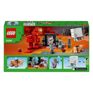 LEGO® Minecraft® Nether Geçidi Pususu 21255 - 8 Yaş ve Üzeri Macera Oyunları Yedi Çocuk İçin Yaratıcı Oyuncak Yapım Seti (352 Parça)