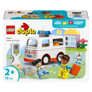 LEGO DUPLO Ambulans ve Sürücü 10447 - 2 Yaş ve Üzeri Küçük Çocuklar için Eğitici Oyuncak Yapım Seti (19 Parça)