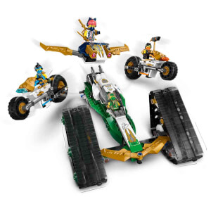 LEGO NINJAGO Ninja Ekibi Kombo Araç 71820 – 9 Yaş ve Üzeri İçin Planör, Yarış Arabası ve 2 Motosiklet İçeren 4’ü 1 Arada Yaratıcı Oyuncak Yapım Seti (576 Parça)