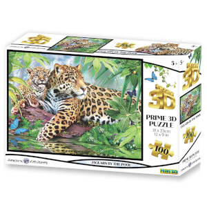 100 Parça 3D Puzzle: Jaguar ve Yavrusu