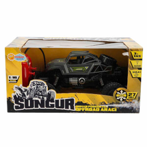 1:16 Sungur Işıklı USB Şarjlı Uzaktan Kumandalı Duman Püskürten Off Road Araba