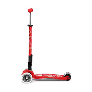 Micro Maxi Deluxe 3 Tekerlekli Katlanabilir Işıklı Kırmızı Scooter