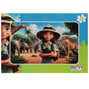 35 Parça Puzzle: Safarideki Kız