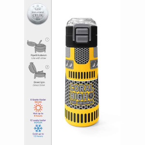 Coral High Sarı Siyah Robot Desenli Çelik Termos Matara 500 ml 31862