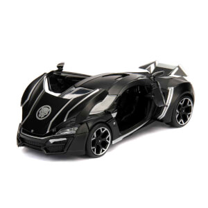 1:24 Marvel Avengers Lykan Hypersport Model Araba ve Black Panther Figür