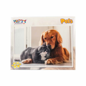100 Parça Puzzle: Kedi ve Köpek