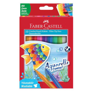 Faber-Castell Yıkanabilir Comfort Aquarelle Keçeli Kalem 10’lu