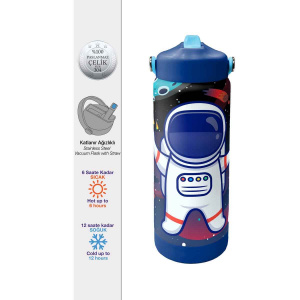 Coral High Astronot Desenli Çelik Termos Matara 650 Ml 38385