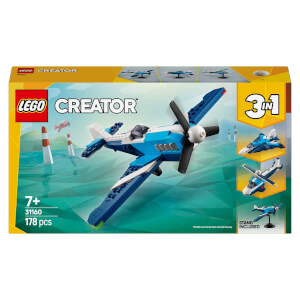 LEGO Creator 3’ü 1 Arada Uçak: Yarış Uçağı 31160 - 7 Yaş ve Üzeri Çocuklar için Jet veya Helikoptere Dönüşebilen Yaratıcı Oyuncak Yapım Seti (178 Parça)