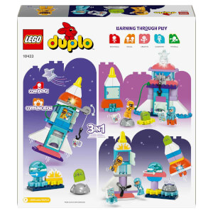 LEGO® DUPLO® 3'ü 1 Arada Uzay Mekiği Macerası 10422 - 3 Yaş ve Üzeri Çocuklar için Astronot Minifigürü İçeren Eğitici Oyuncak Yapım Seti (58 Parça)