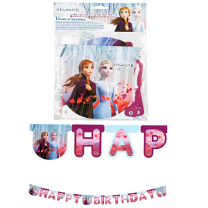 Frozen 2 Desenli Happy Birthday Yazılı Banner