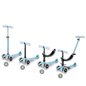 4in1 Micro Mini2Grow Deluxe Magic 3 Tekerlekli Işıklı Mavi Scooter 