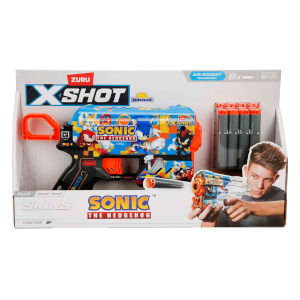 X-Shot Skins Flux Sonic The Hedgehog 8 Mermili Sünger Dart Atan Silah 21 cm