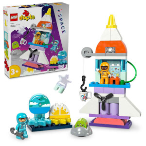 LEGO® DUPLO® 3'ü 1 Arada Uzay Mekiği Macerası 10422 - 3 Yaş ve Üzeri Çocuklar için Astronot Minifigürü İçeren Eğitici Oyuncak Yapım Seti (58 Parça)