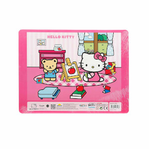 36 Parça Puzzle: Hello Kitty Resim Yapıyor