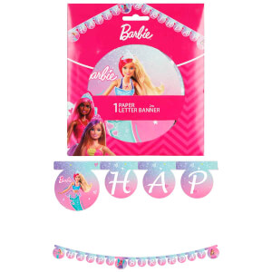 Barbie Fantasy Desenli Happy Birthday Yazılı Banner 