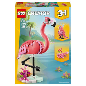 LEGO Creator 3’ü 1 Arada Vahşi Hayvanlar: Pembe Flamingo 31170 - 8 Yaş ve Üzeri Çocuklar için Kakadu Papağanı veya Aksolotl’a Dönüşebilen Yaratıcı Oyuncak Yapım Seti (288)