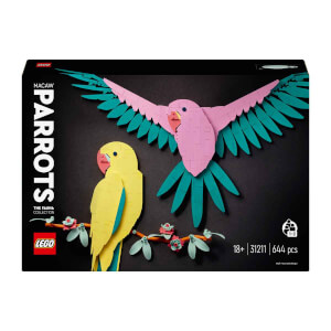  LEGO Art Fauna Koleksiyonu – Macaw Papağanları 31211 - Yetişkinler için Koleksiyonluk ve Sergilenebilir Tablo Yapım Seti (644 Parça)