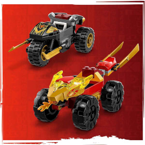  LEGO NINJAGO Kai ve Ras'ın Araba ve Motosiklet Savaşı 71789 - 4 Yaş ve Üzeri Çocuklar için 2 Minifigür İçeren Yaratıcı Oyuncak Yapım Seti (103 Parça)