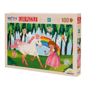 100 Parça Puzzle: Prenses ve Unicorn