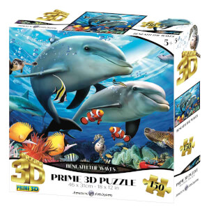 150 Parça 3D Puzzle: Dalga Altında Yunuslar 