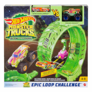 Hot Wheels Monster Trucks Karanlıkta Parlayan Çemberde Yarış Seti HBN02