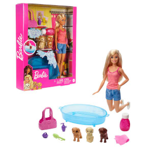 Barbie Bebek ve Aksesuarları 3 Yavru Köpekli Oyun Seti GDJ37