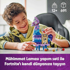 LEGO Fortnite Mühimmat Laması 77071 - 12 Yaş ve Üzeri Video Oyunu Sevenler İçin Sergilenebilir Yaratıcı Oyuncak Yapım Seti (691 Parça)