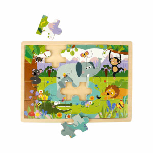 Woody Vahşi Hayvanlar Ahşap Puzzle 20 Parça
