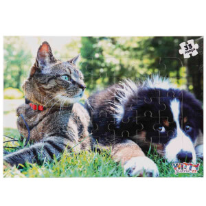 35 Parça Puzzle: Kedi İle Köpek