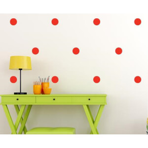 BugyBagy Kırmızı Yuvarlak Duvar Sticker Polska Dots Büyük 100 Adet 5 cm.