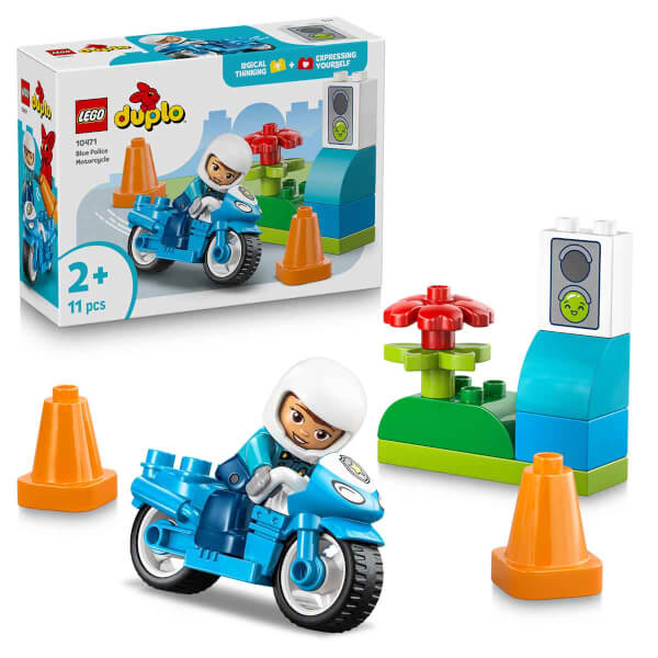 LEGO DUPLO Kasabası Mavi Polis Motosikleti 10471 - 2 Yaş ve Üzeri Çocuklar için Eğitici Oyuncak Yapım Seti (11 Parça)