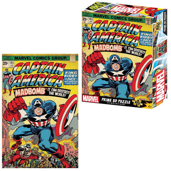 Prime 3D 300 Parça 3D Puzzle: Marvel Comics Captain America