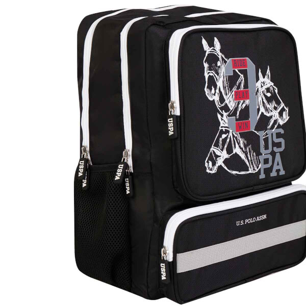 U.S. Polo Ride Play Win Siyah Beyaz Okul Çantası PLCAN24214
