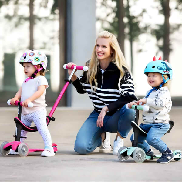 4in1 Micro Mini2Grow Deluxe Magic 3 Tekerlekli Işıklı Mavi Scooter 