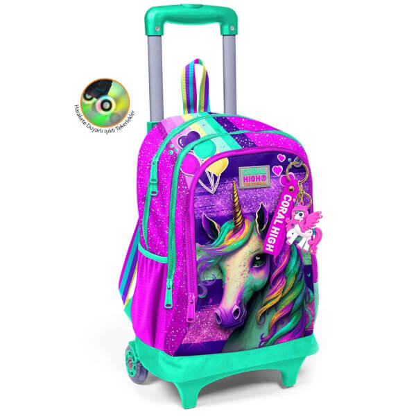 Coral High Unicorn Işıklı Tekerlekli Çekçekli Okul Çantası 23958