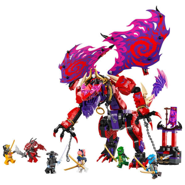 LEGO NINJAGO Thunderfang Kaos Ejderhası 71832 - 8 Yaş ve Üzeri Çocuklar için 6 Ninja Minifigürü İçeren Yaratıcı Oyuncak Yapım Seti (668 Parça)