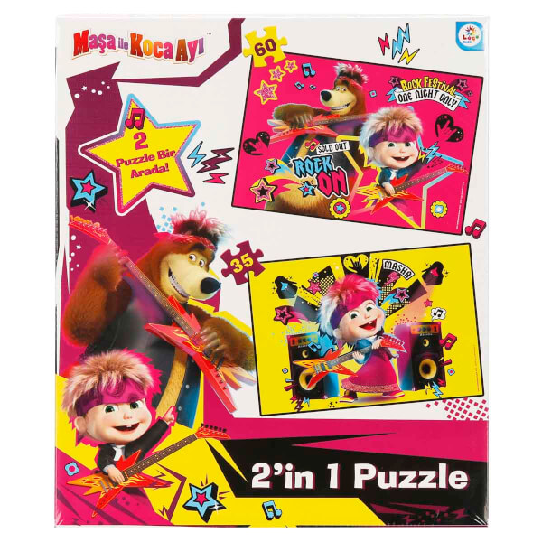 2in1 60 + 35 Parça Puzzle: Maşa ile Koca Ayı