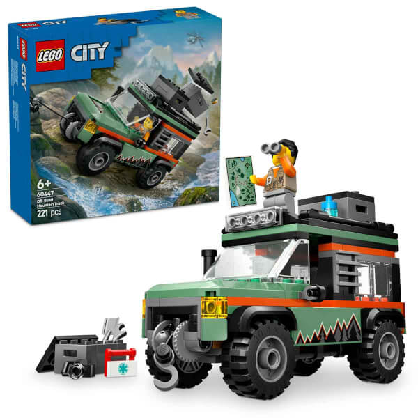 LEGO City 4x4 Arazi Dağ Arabası 60447 - 6 Yaş ve Üzeri Çocuklar için Yaratıcı Oyuncak Yapım Seti (221 Parça)