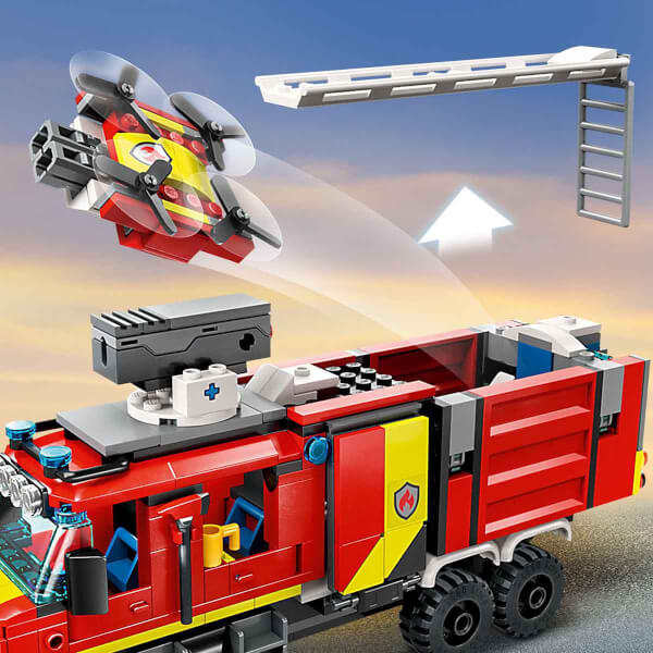 LEGO City İtfaiye Komuta Kamyonu 60374 - 7 Yaş ve Üzeri Çocuklar için İnsansız Kara ve Hava Araçları İçeren Oyuncak Yapım Seti (502 Parça)