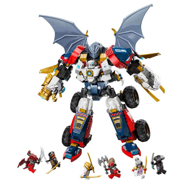 LEGO NINJAGO Zane’in Ultra Kombo Mech’i 71834 - 9 Yaş ve Üzeri Çocuklar için Araba, Jet ve Ejderha İçeren 4’ü 1 Arada Yaratıcı Oyuncak Yapım Seti (1187 Parça)