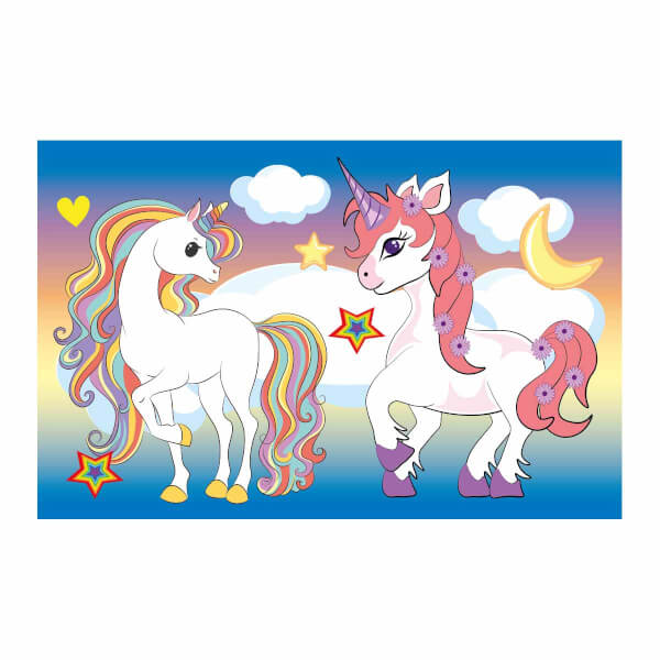 2 x 20 Parça Puzzle: Unicornlar