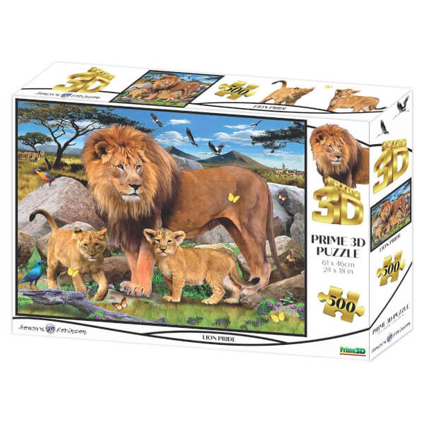 500 Parça 3D Puzzle: Aslan Ailesi 