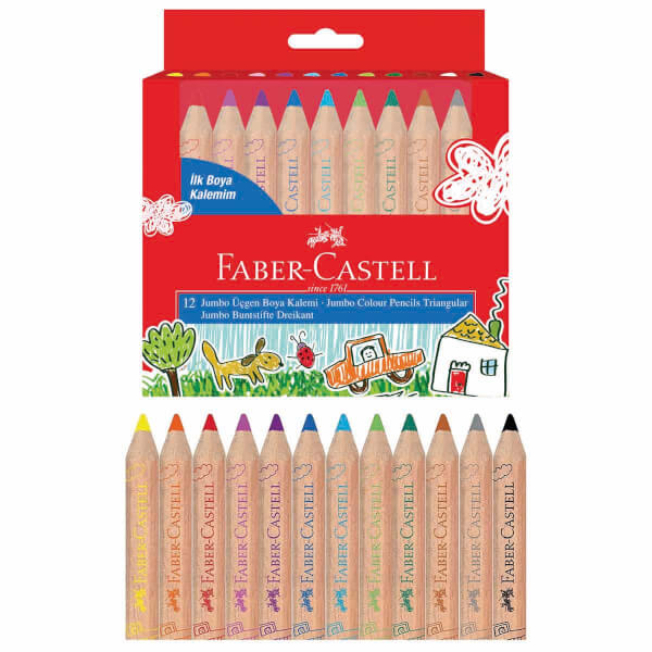 Faber-Castell İlk Boya Kalemim Jumbo Üçgen Boya Kalemi 12’li