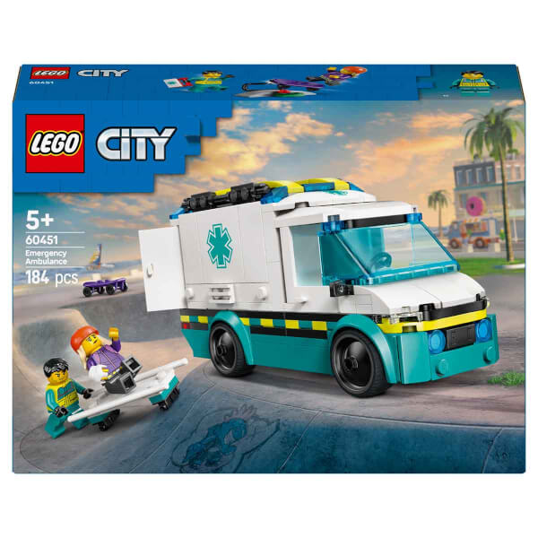 LEGO City Acil Yardım Ambulansı 60451 - Model Araç Seven 5 Yaş Üzeri Çocuklar için Yaratıcı Oyuncak Yapım Seti (184 Parça)