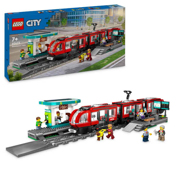 LEGO City Şehir Merkezi Tramvay İstasyonu 60423 - 7 Yaş ve Üzeri Oyuncak Tren ve Araç Meraklıları için Yaratıcı Oyuncak Yapım Seti (811 Parça)